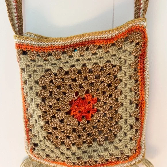 Vintage Boho Crochet Shoulder Bag - Picture 2 of 3
